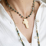 Carved Bone Cross Necklace