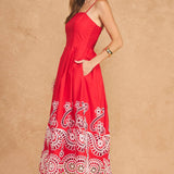 Scalloped Eyelet Embroidered Midi Dress