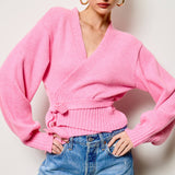 Wrap Tie Knit Sweater