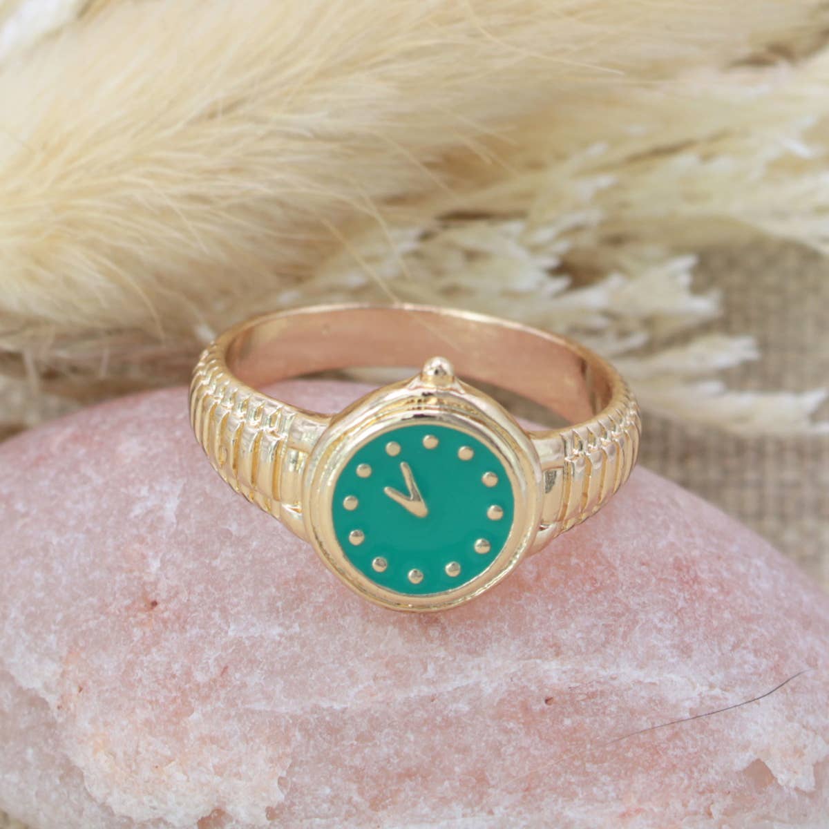 Fashion Time Faux Watch Gold Ring
