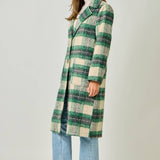 61234 Plaid Long Coat