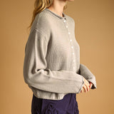 J7541   BUTTON FRONT EASY KNITTED CARDIGAN