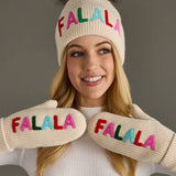 Beige "Fa-La-La" Knit Pom Hat