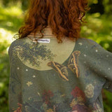 "The Messenger" Fleece Cottage Cardigan Jacket w/ Joan of Arc