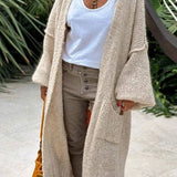 "Love & Peace" Exposed Seam Knit Cardigan
