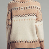 Relaxed Fit Fair Isle Turtleneck Sweater