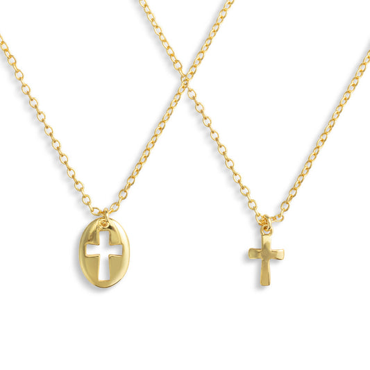 Sharing Kindness Cross Necklace - Set of 2