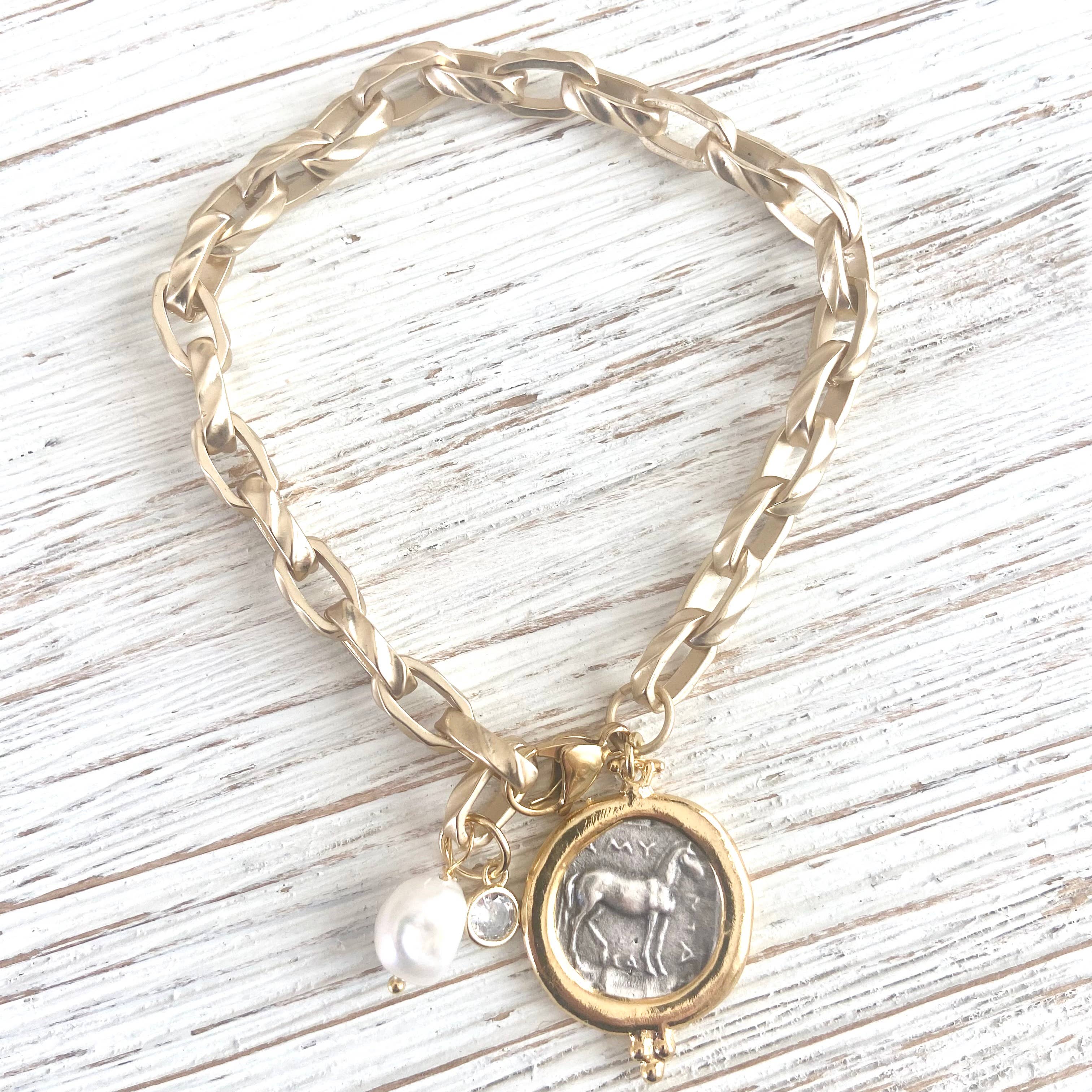 Greek Horse Coin Anklet