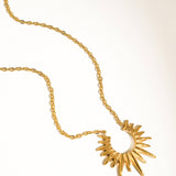 Muse Non-Tarnish Gold Sun Necklace