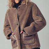 Plush Faux Shearling Jacket – Boxy Relaxed Fit