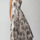 Halter Tiered Floral Maxi Dress