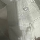 Cotton linen blend button down shirt