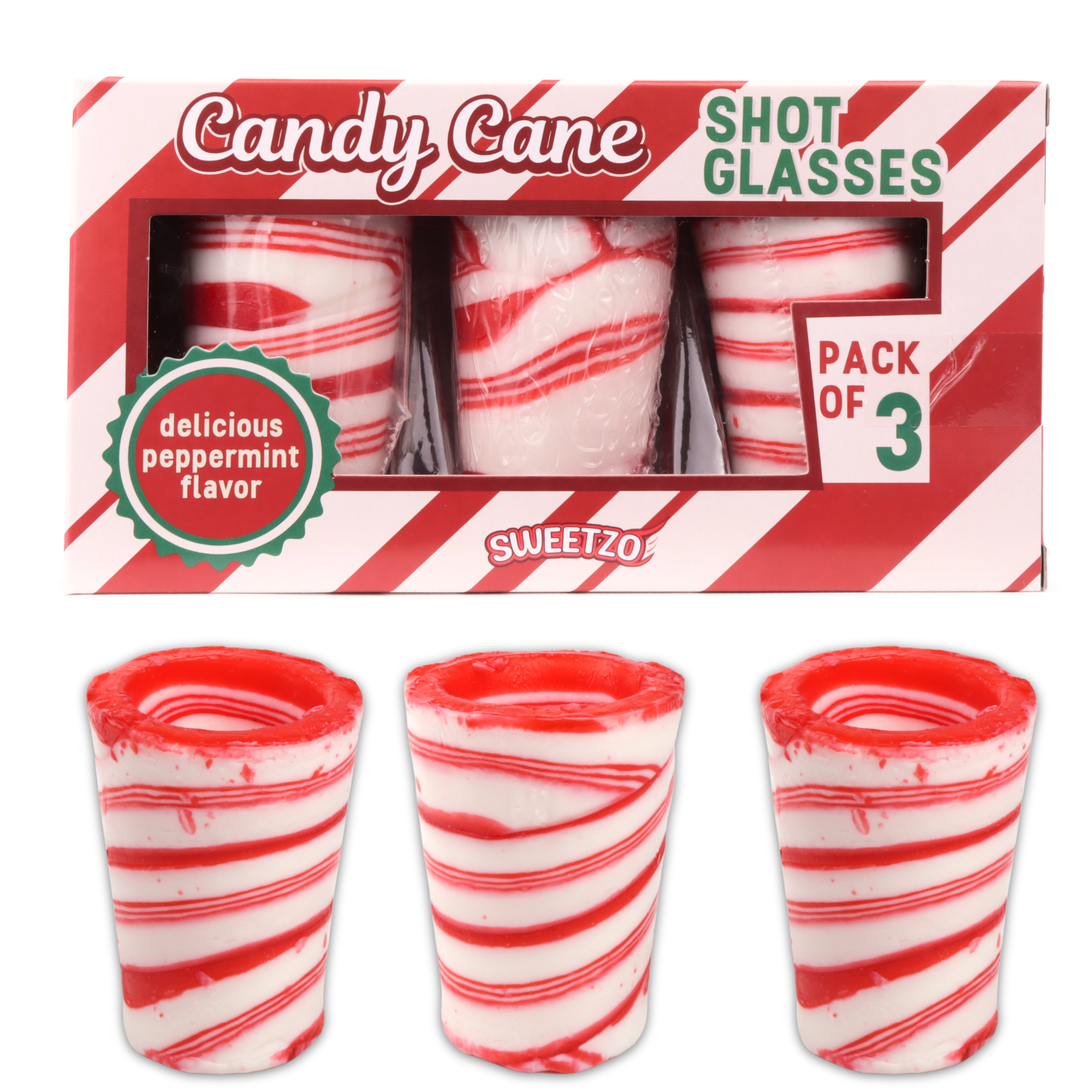 Edible Candy Cane Shot Glasses