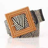 Boho Women's imitation straw wide elastic deco belt