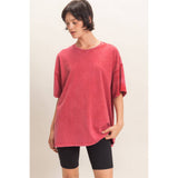 Mineral Wash Oversized Crew Neck T-Shirts