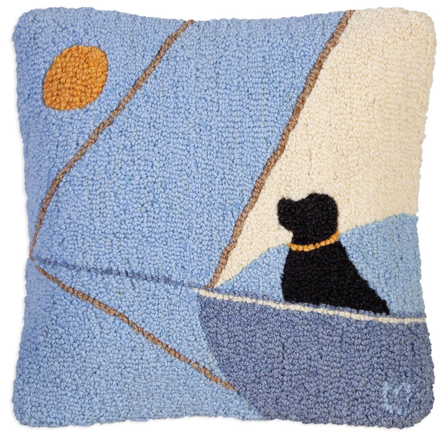 Follow The Sun Black Lab Pillow