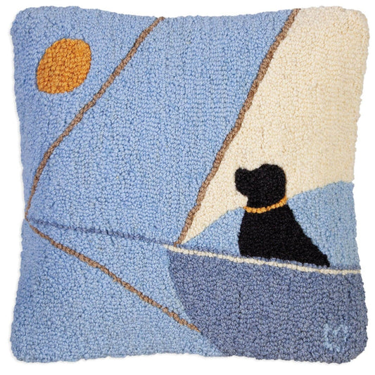 Follow The Sun Black Lab Pillow