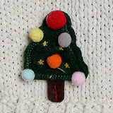 Holiday Applique Button Front Cropped Knit Cardigan Sweater