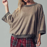 Oversized Seam Detail Pullover Top