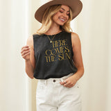 "HERE COMES THE SUN" Mineral Graphic Tank Top
