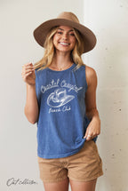 "COASTAL COWGIRL BEACH CLUB"  Mineral Graphic Tank Top