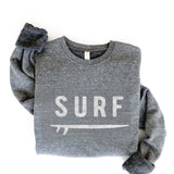 "SURF" & Surfboard Graphic Sweatshirt