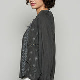 Floral Crochet Lace Detail Blouse