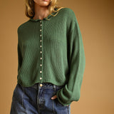 J7541   BUTTON FRONT EASY KNITTED CARDIGAN