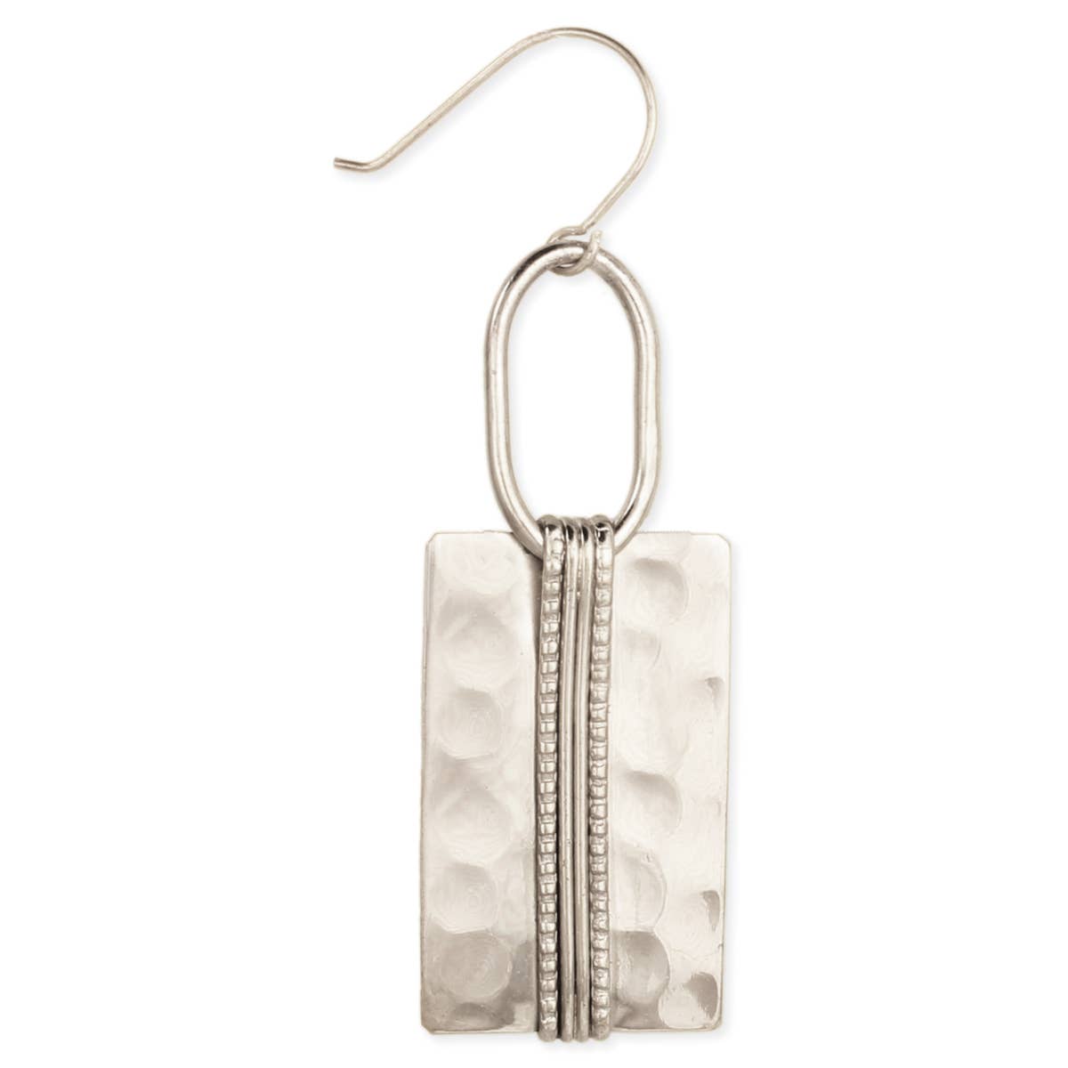 Silver Wrapped Bar Earring