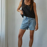 L8751 | Knit Cotton Scoop Neck Sleeveless Tank Top