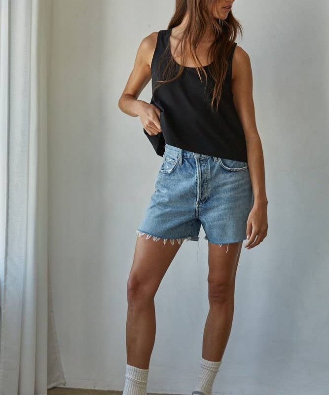 L8751 | Knit Cotton Scoop Neck Sleeveless Tank Top