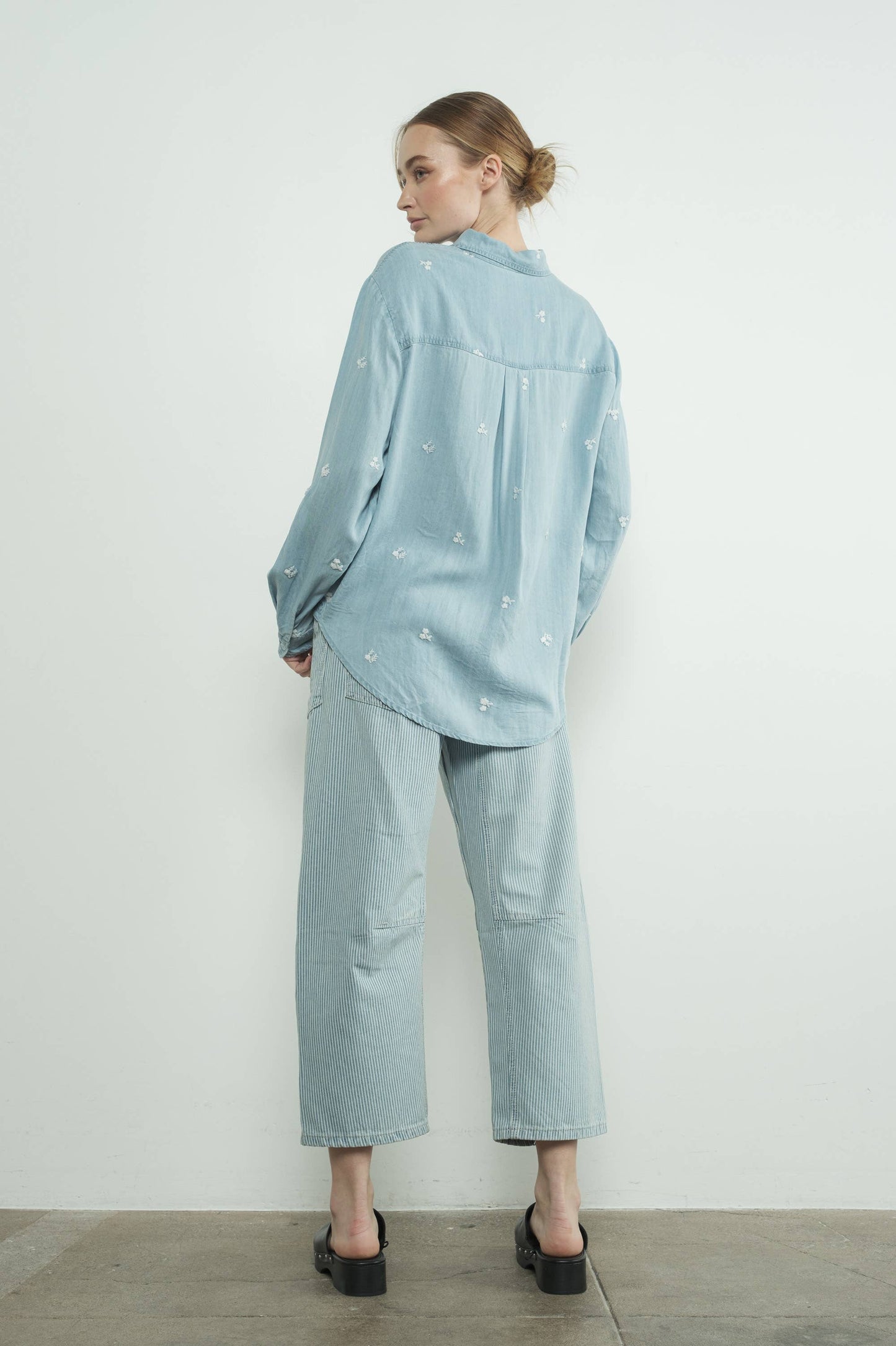Barrel Denim Pants w/ Drawstring Waist