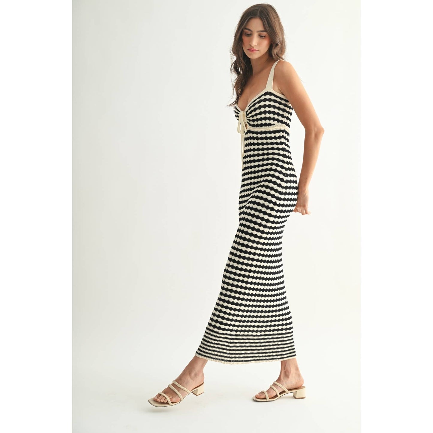 Monochrome Sweater Maxi Dress