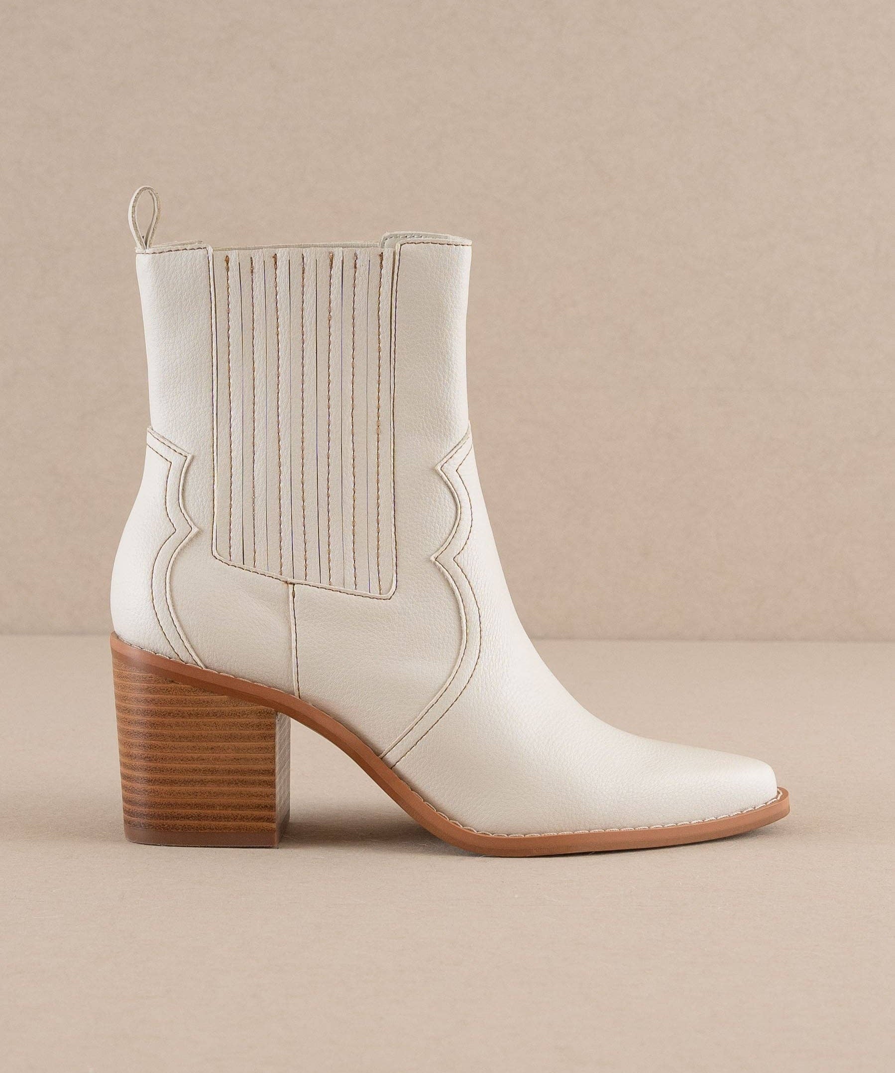 The Addison | White Western Boots