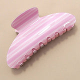 JUMBO STRIPE PLAID OVAL HAIR CLAW CLIPS | 40H1069