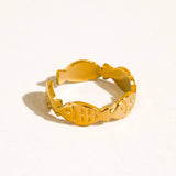 Livia 18K Gold Non-Tarnish Fish Wrap Open Ring
