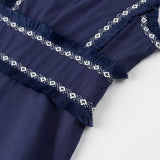 V-Neck Tassel Panels Maxi Dress