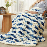 AH Handmade Chunky Knit Cable Knitted Crochet Blanket