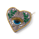 Manku Beaded Heart Zippered Coin Purse Pouch