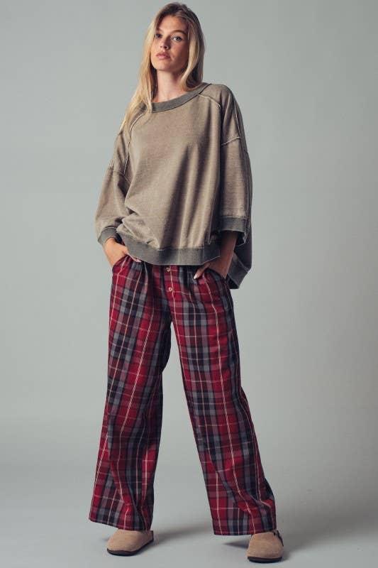 Oversized Seam Detail Pullover Top