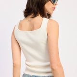 SQUARED NECK RIB TOP