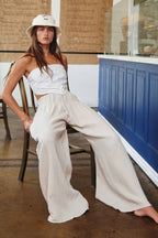 Wide Leg Cotton Gauze Pants