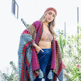 Western Colorful Crochet Patterned Ruana - The Original!