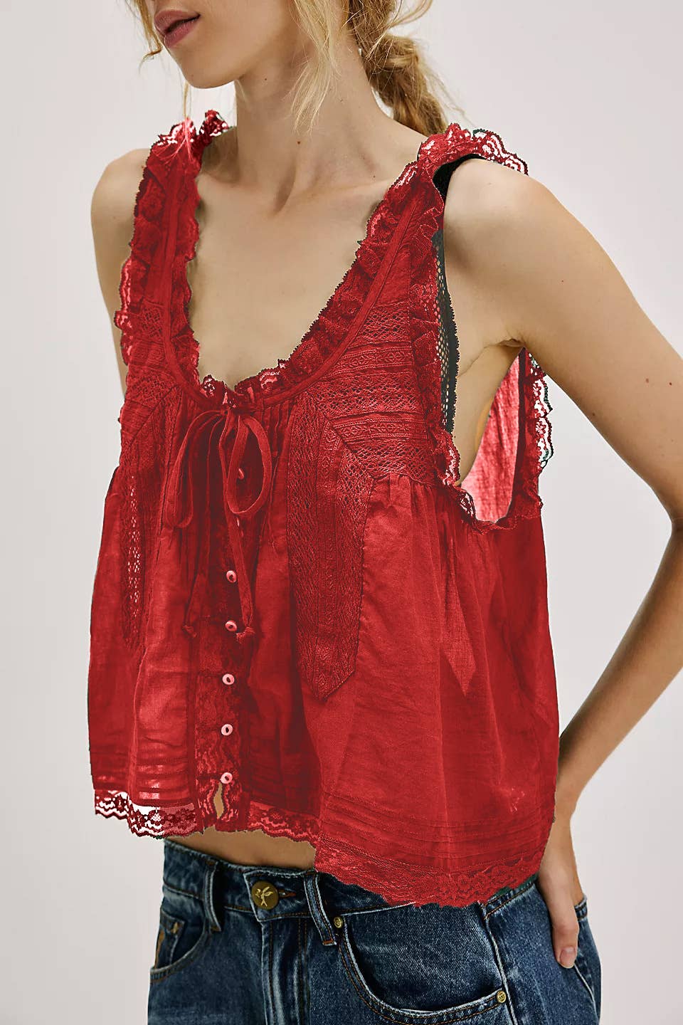 Y2K Lace Buttoned Camisole