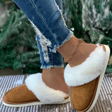 Faux Suede Plush Lined Slippers