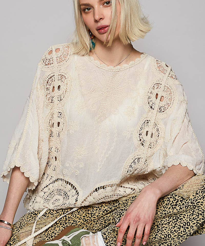 Crochet Floral Blouse