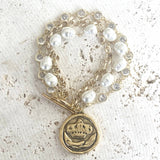 Bee Coin Pendant Layered Bracelet Set