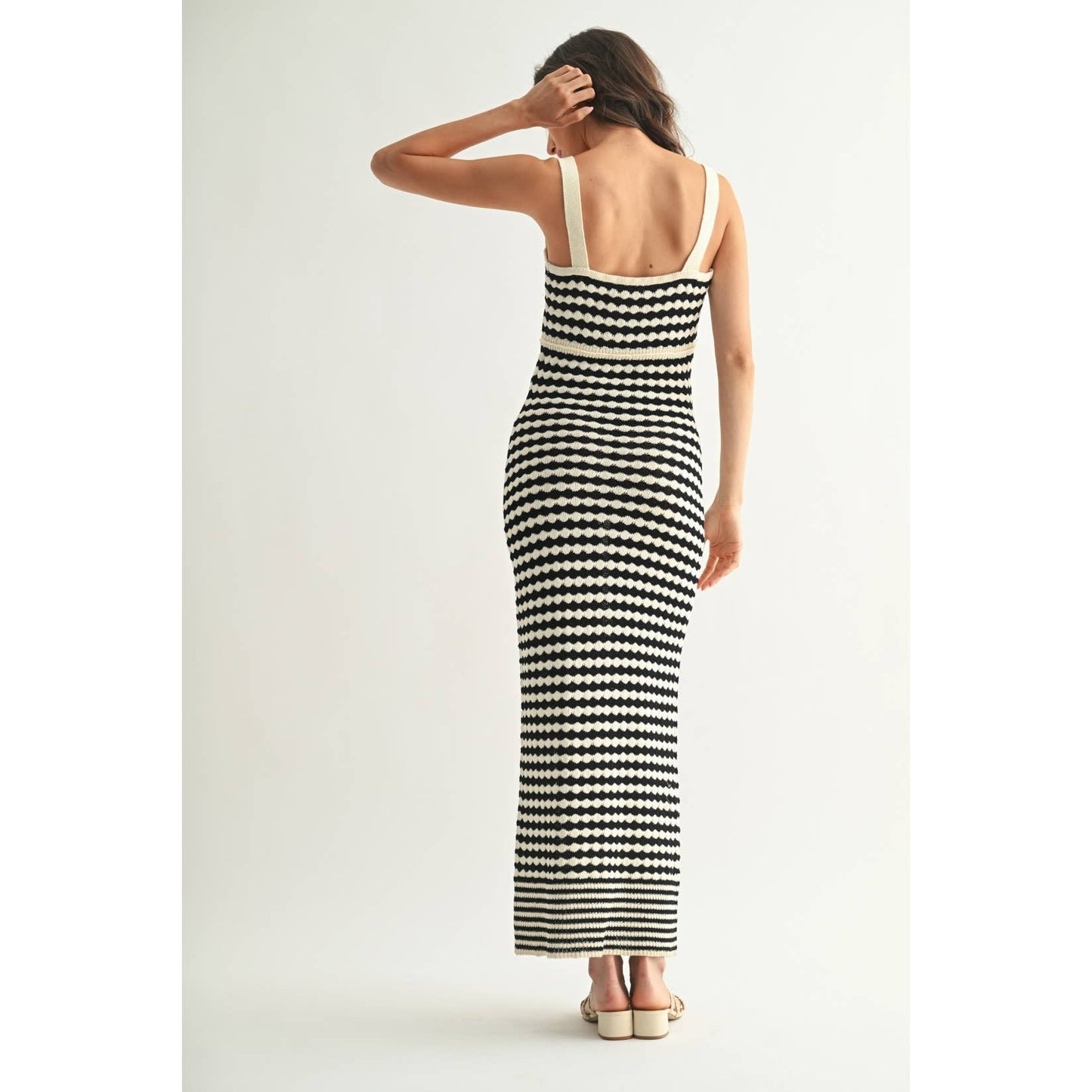 Monochrome Sweater Maxi Dress