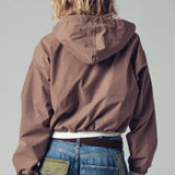 Matte Drawstring Hooded Everyday Jacket