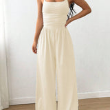Cross Strap Halter Neck Backless Wide-Leg Jumpsuit